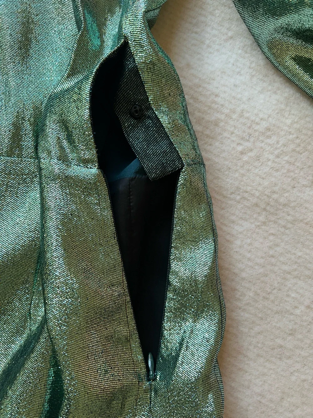 Metallic Green Long-Sleeve Midi Dress European brand - Picture 8 of 9